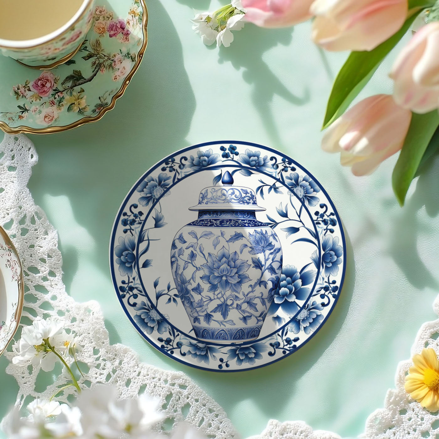 Chinese ginger jar coasters Chinoiserie ceramic blue white pattern luxury porcelain style cork back decor
Designer home gifts
Preppy home decor
Blue white accessories
Wedding gift coasters
Housewarming gifts